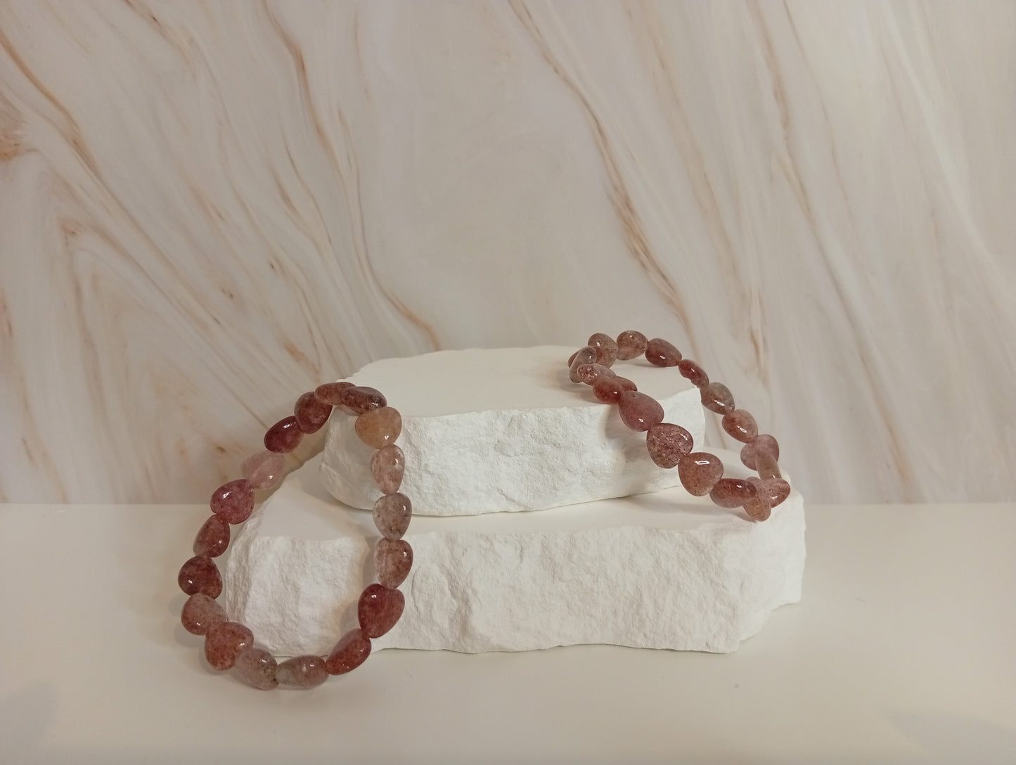 Armband Herz Erdbeerquarz